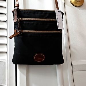 Dooney & Bourke Women's North South Triple Zip Crossbody in Lightweight Nylon